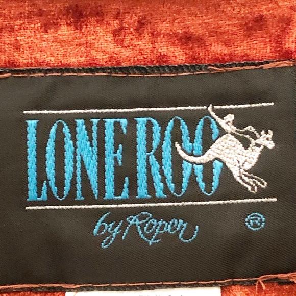 VTG Lone Roo By Roper Crushed Velvet Blouse - Picture 10 of 12
